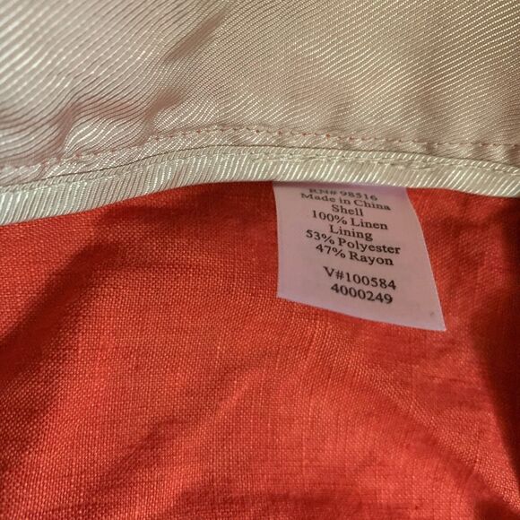 Coldwater Creek Womens Size 12 Orange Linen Lagenlook Open Blazer Jacket Ladies - Picture 5 of 5